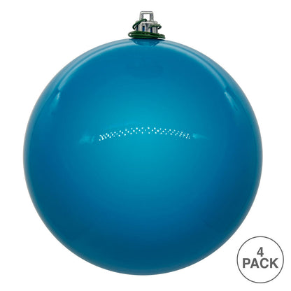 Vickerman 6" Turquoise Pearl UV Drilled Ball Ornament 4 per bag.