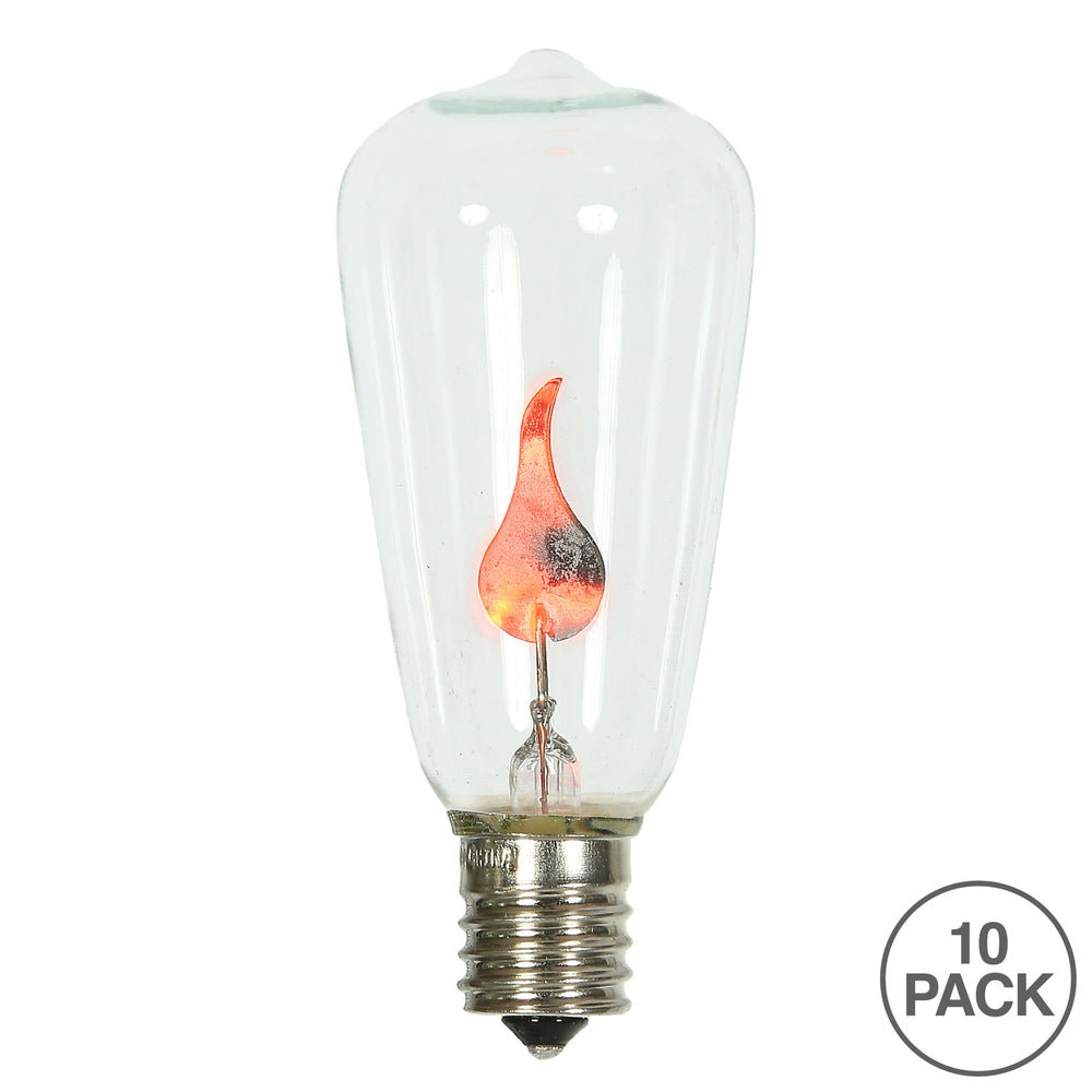 Vickerman ST40 Incandescent Clear Flicker Flame E17 1 Watt/Bulb 10 Pack.