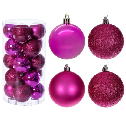 Vickerman 2.75" Hot Pink 4-Finish Ball Ornament Set 20 per box.