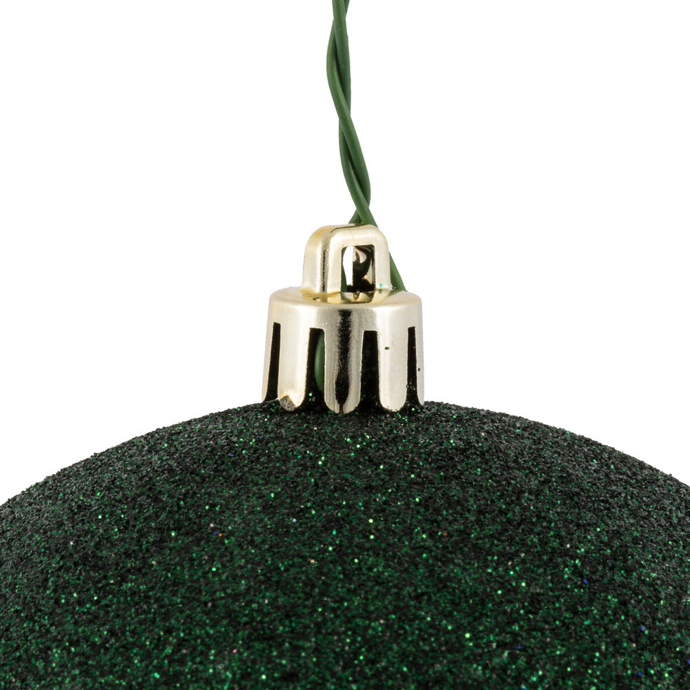 Vickerman 4" Midnight Green Glitter Ball Ornament 6 per Bag