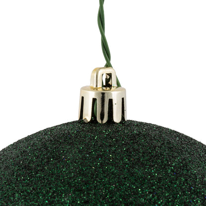 Vickerman 4" Midnight Green Glitter Ball Ornament 6 per Bag