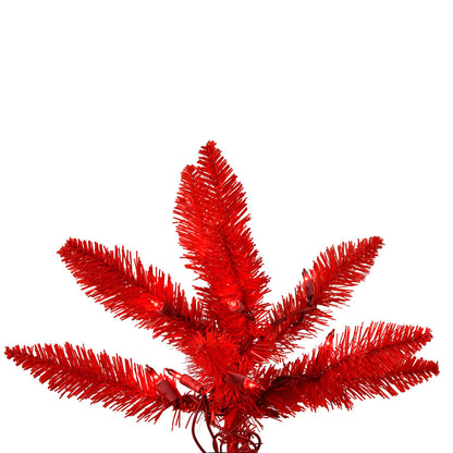 Vickerman 4.5' x 35" Centennial Pine Artificial Christmas Tree Red Clear and Blue Mini Lights