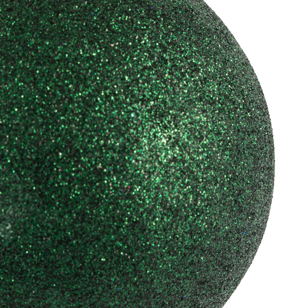 Vickerman 4" Midnight Green Glitter Ball Ornament 6 per Bag