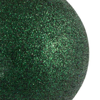 Vickerman 4" Midnight Green Glitter Ball Ornament 6 per Bag