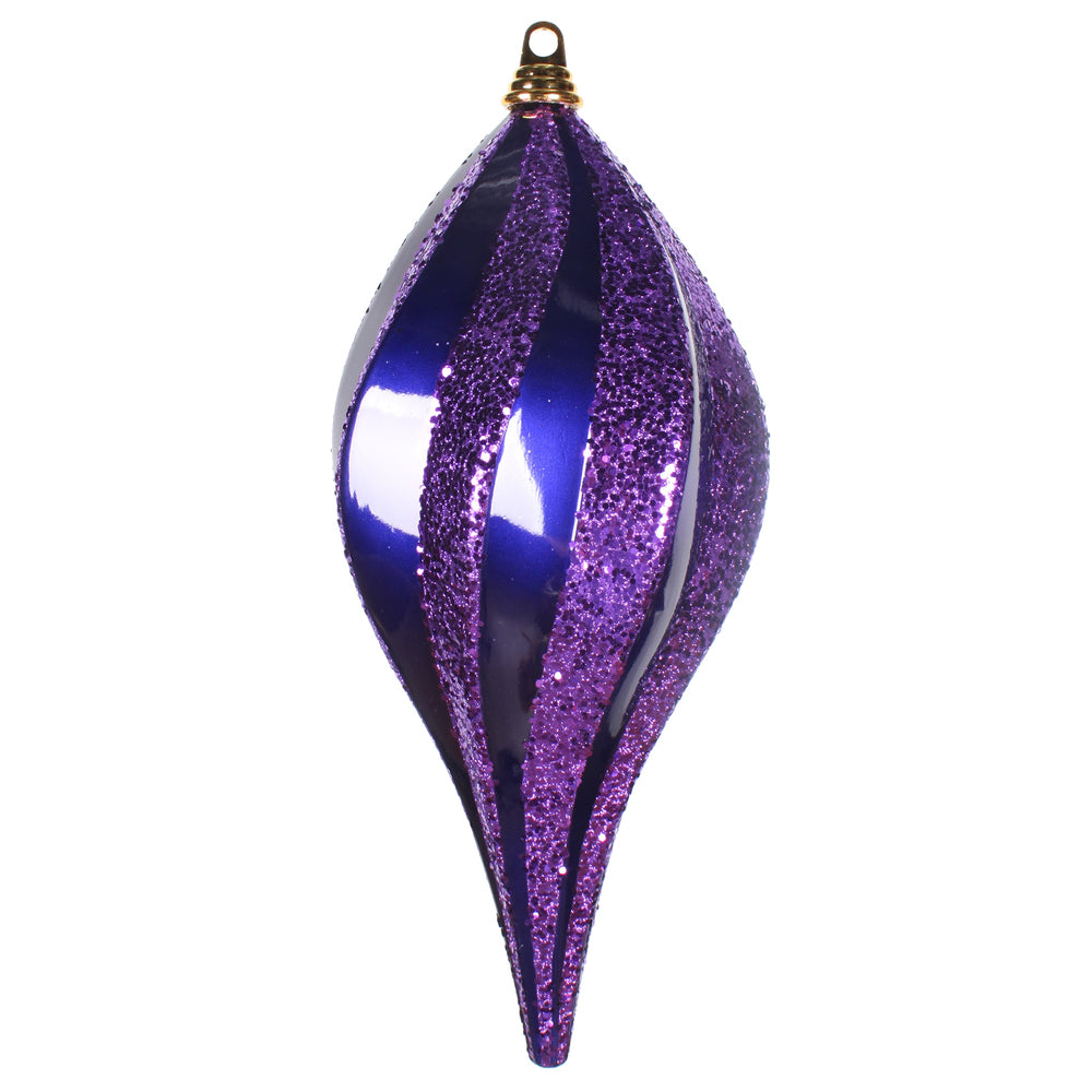 Vickerman 8'' Purple Glitter Swirl Drop Christmas Ornament