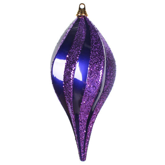 Vickerman 8'' Purple Glitter Swirl Drop Christmas Ornament