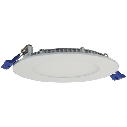 Sunlite 87800 LED 4" Round Recessed Slim Downlight Fixture, 12 Watts, 700 Lmns, CCT Switch 27K/30K/35K/40K/50K, 90 CRI, Dimmable, ETL Listed, Matte White, Title-24 Compliant, 1 Pack
