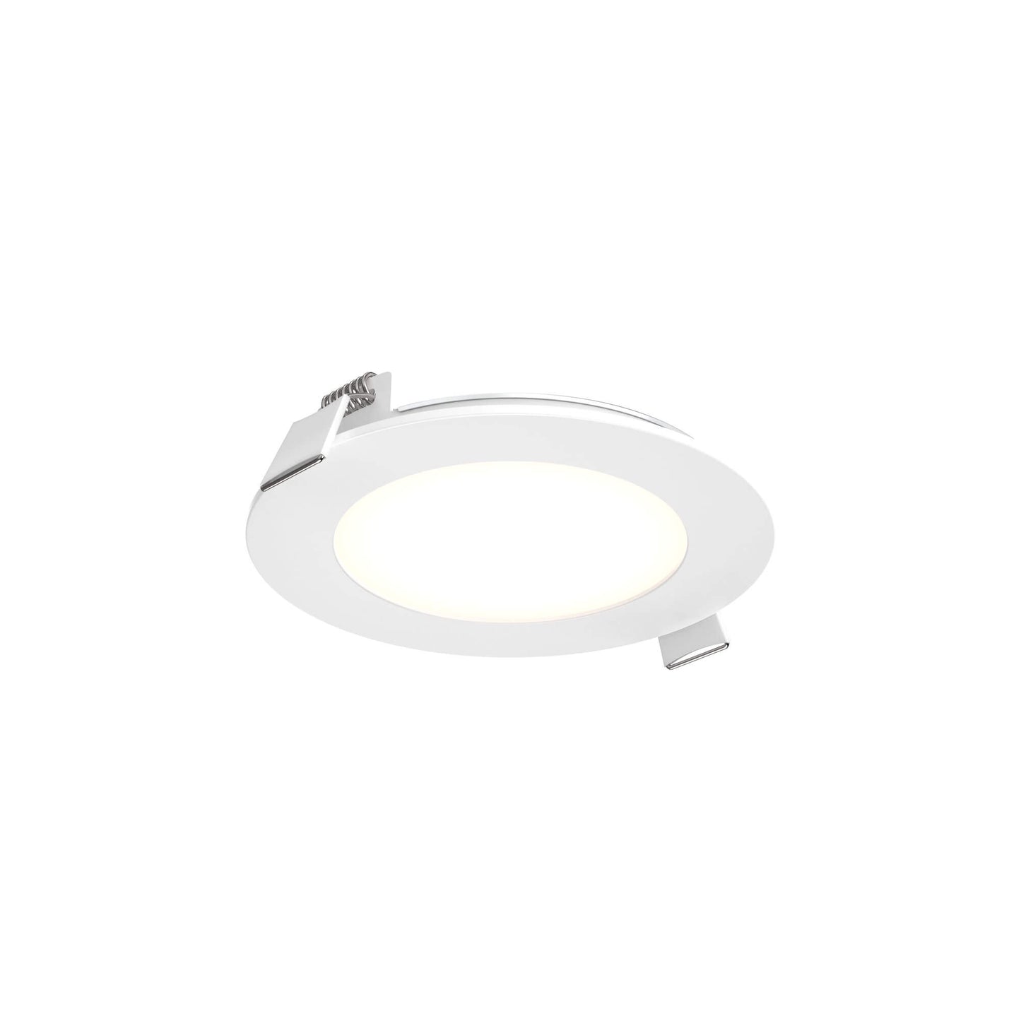 DALS 4 Inch Round Recessed Panel Light with Junction Box/Driver | 3000k Warm White | 9W, 600 Lumens | 360° Wide Spread | Dimmable Pot Light | Damp Rated | ETL Certified | White