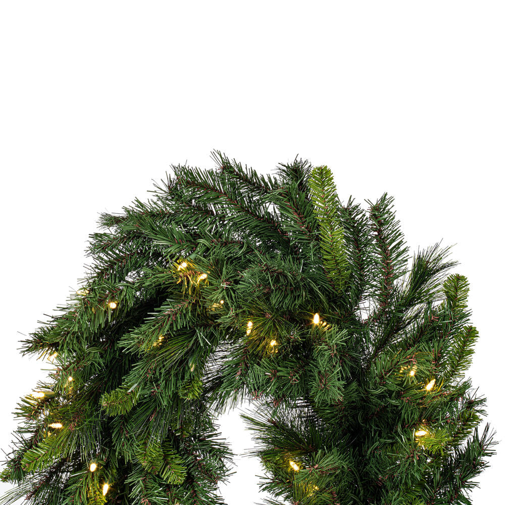 Vickerman 9' x 18" Bangor Mixed Pine Artificial Christmas Garland Warm White LED Lights