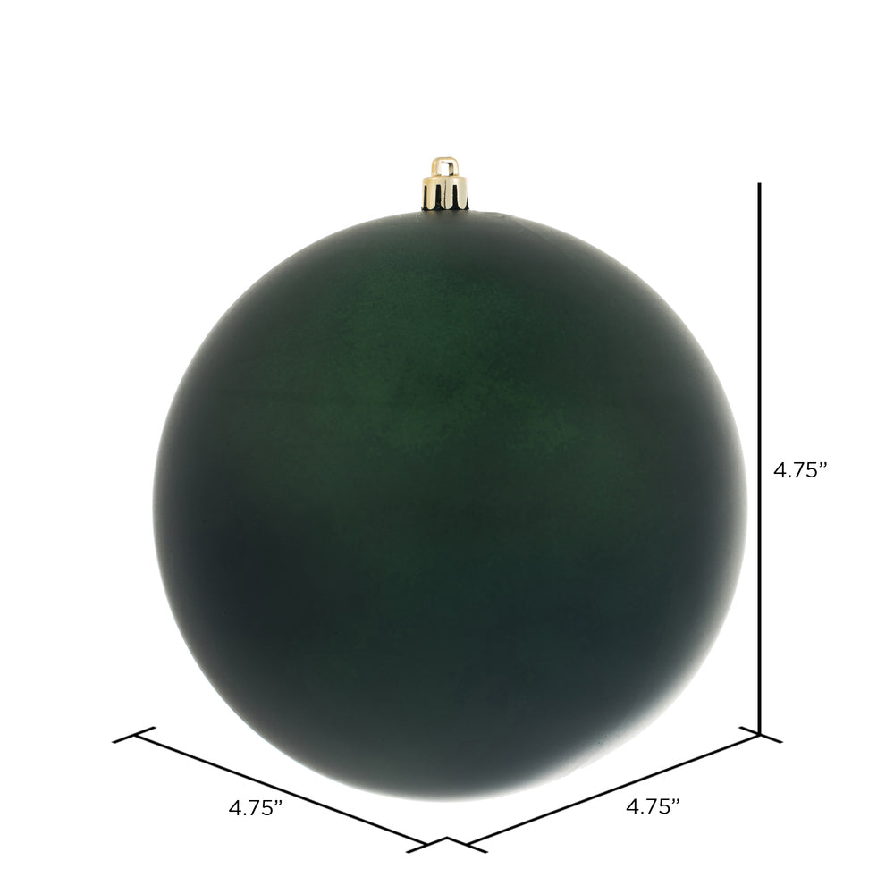 Vickerman 4.75" Midnight Green Matte Ball Ornament 4 per Bag