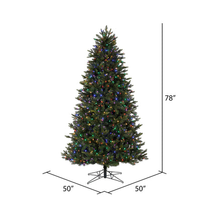 Vickerman 6.5' x 50" Boston Fraser Fir Artificial Christmas Tree Multi-colored Dura-Lit LED lights