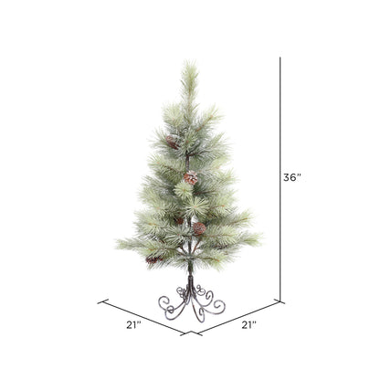 Vickerman 3' Frosted Bellevue Pine Artificial Christmas Tree Unlit