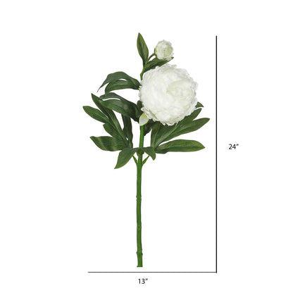 Vickerman 24" Artificial Cream Peony Stem Set of 3