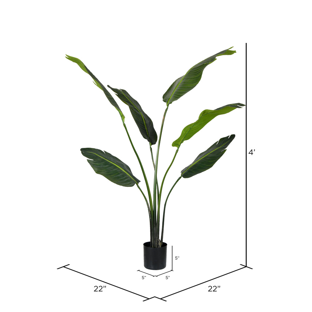 Vickerman 4' Artificial Potted Travellers Palm Tree.