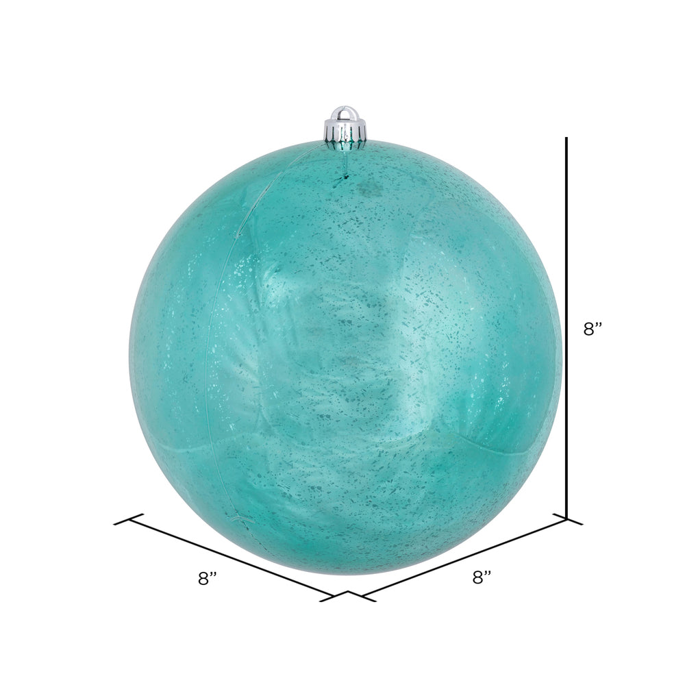 Vickerman 8" Teal Shiny Mercury Ball Ornament