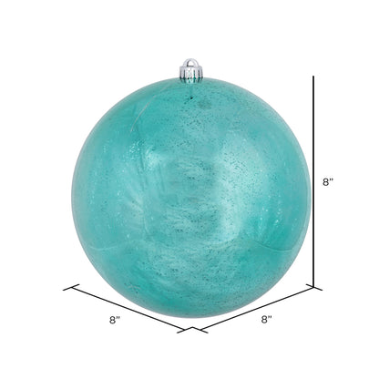 Vickerman 8" Teal Shiny Mercury Ball Ornament