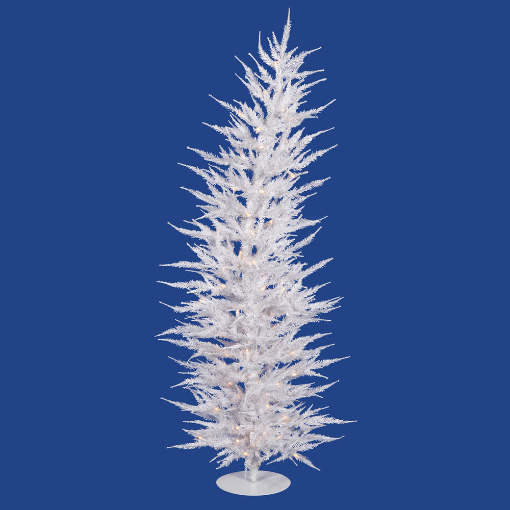 Vickerman 5' White Laser Artificial Christmas Tree Warm White Dura-lit LED Lights