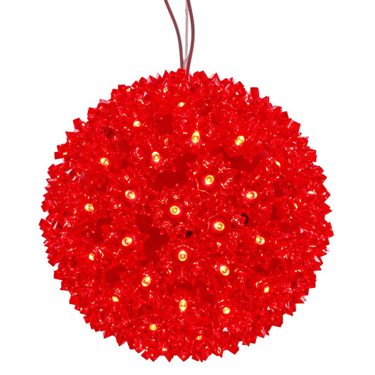 Vickerman 7.5" Starlight Sphere Christmas Ornament with 100 Red Wide Angle LED Lights