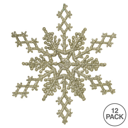 Vickerman 6.25" Champagne Glitter Snowflake 12/Pvc Bx