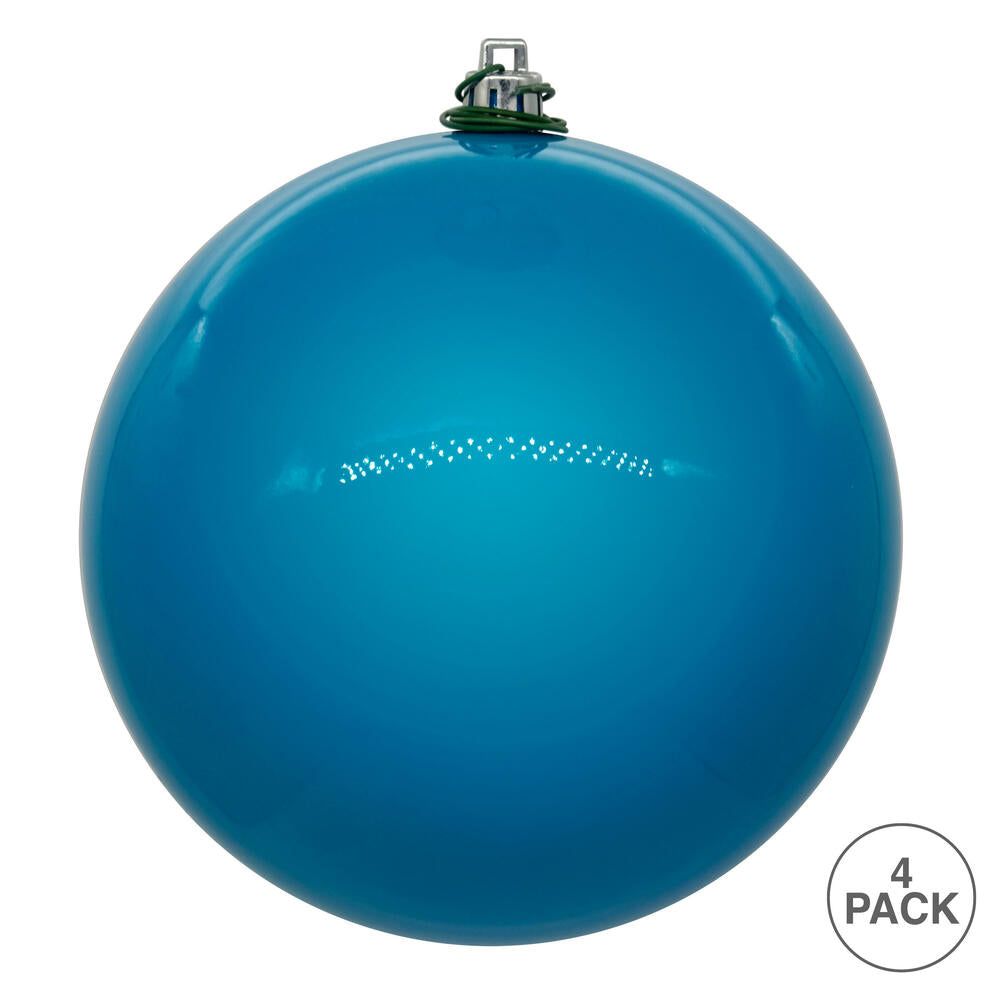 Vickerman 4.75" Turquoise Pearl UV Drilled Ball Ornament 4 per bag.