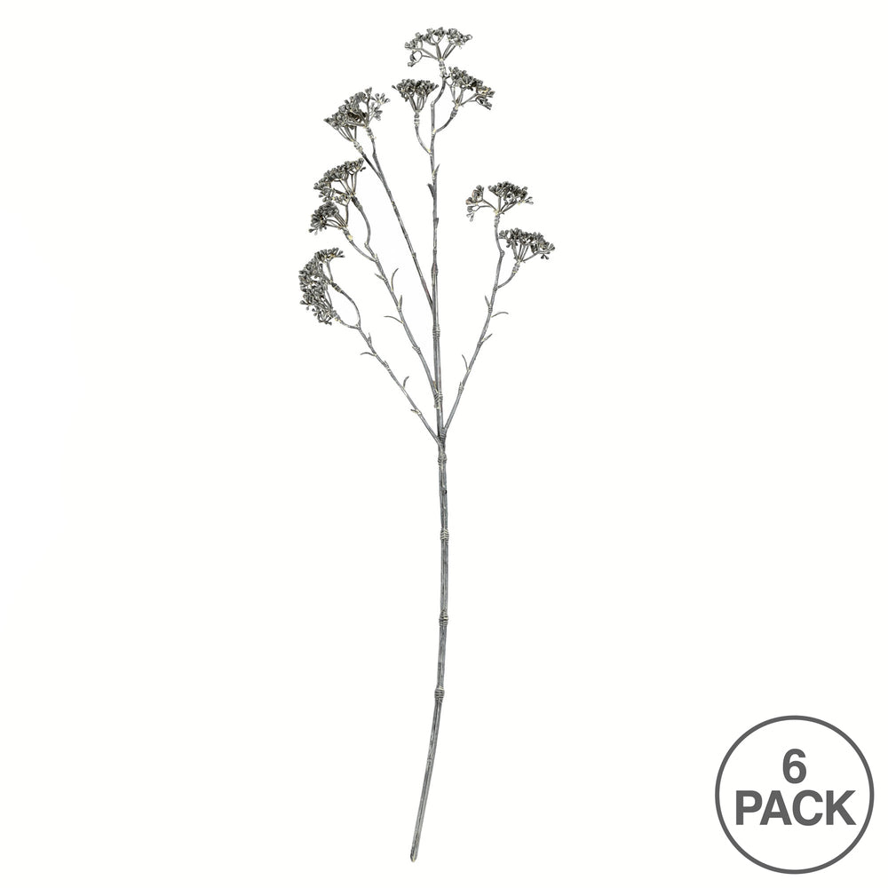 Vickerman 25" Artificial Brown and White Patrinia Spray. Includes 6 sprays per pack.