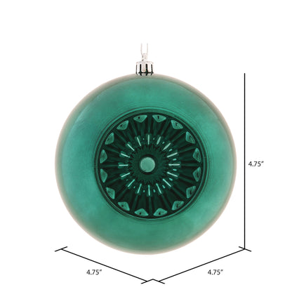 Vickerman 4.75" Sea Blue Shiny Star Brite Ball Ornament 4 per Bag