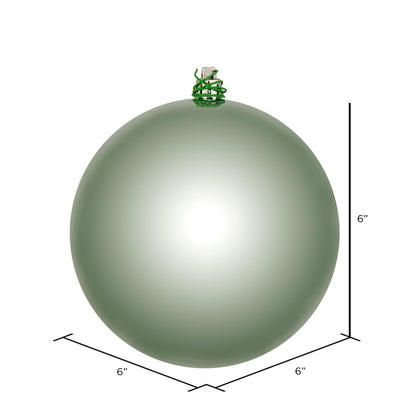 Vickerman 6" Frosty Mint Shiny Ball Ornament 4 per Bag
