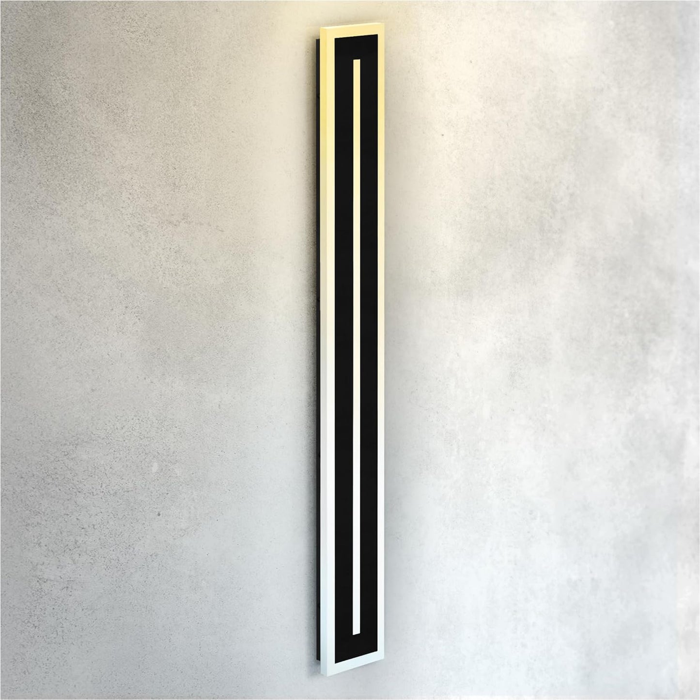 ASD Lighting LED Outdoor Wall Sconce with Center Light 48" 36W 120-277V CCT Selectable 3000/4000/5000K Dimmable Black ETL