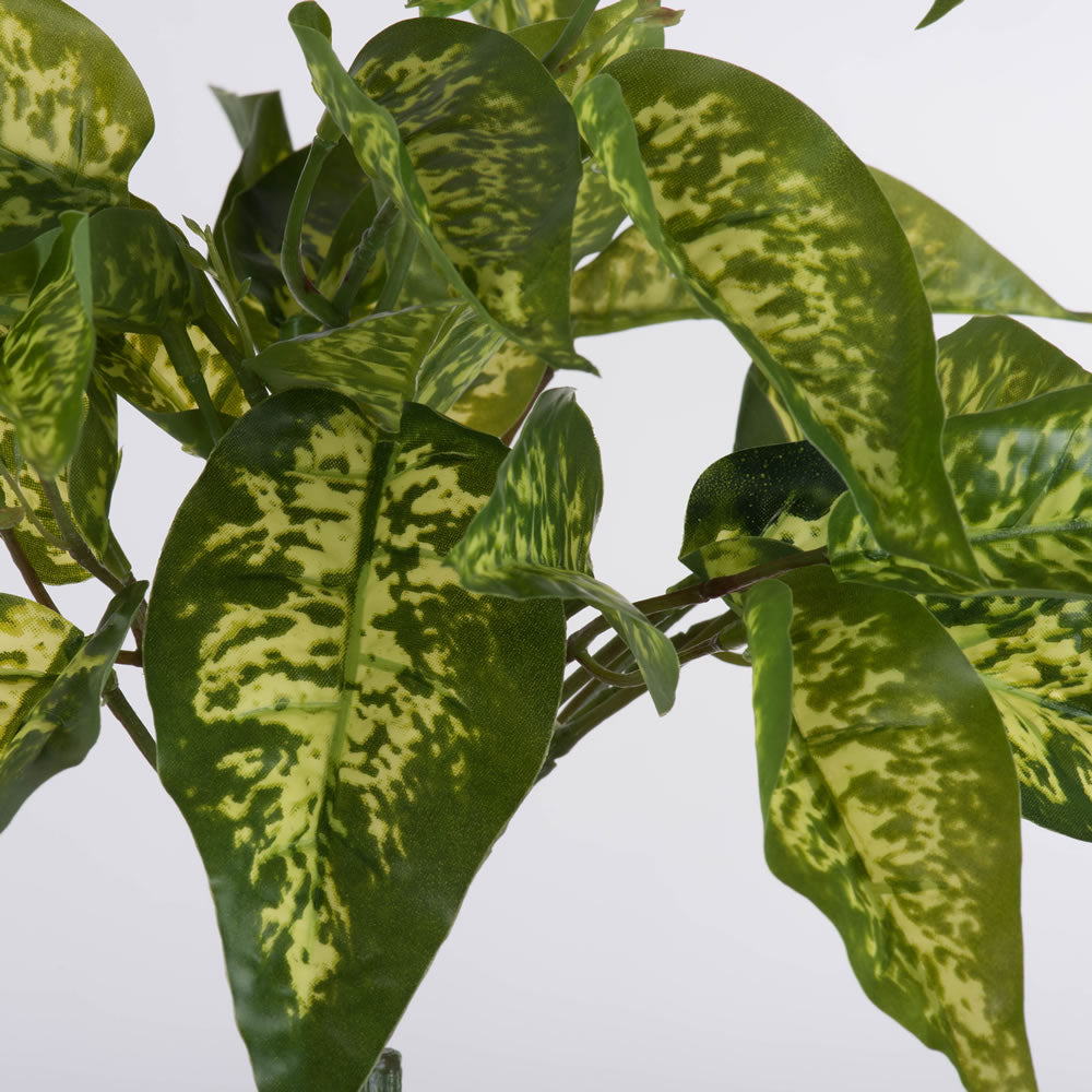 Vickerman 11" Artificial Green Plastic Dieffenbachia Bush Set of 3