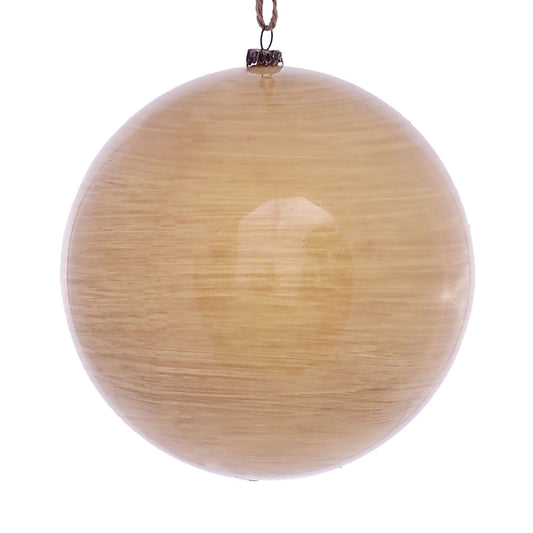 Vickerman 6" Tan Wood Grain Ball Ornament 3 per Bag