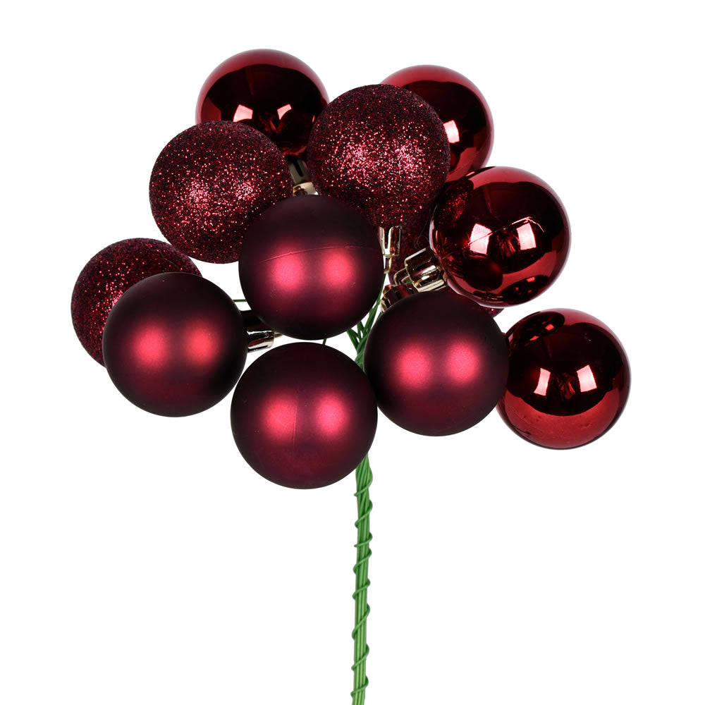 Vickerman 12" Wine Ball Ornament Christmas Pick 4 per set