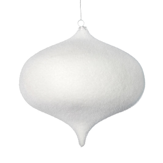 Vickerman 6" White Flocked Onion Christmas Ornament 4 per Bag