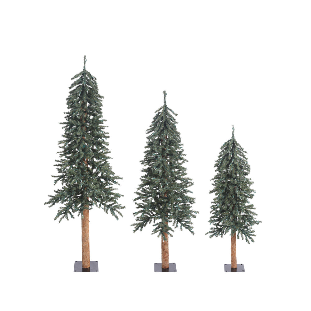 Vickerman 4' 5' 6' Natural Bark Alpine Artificial Christmas Tree Set Unlit