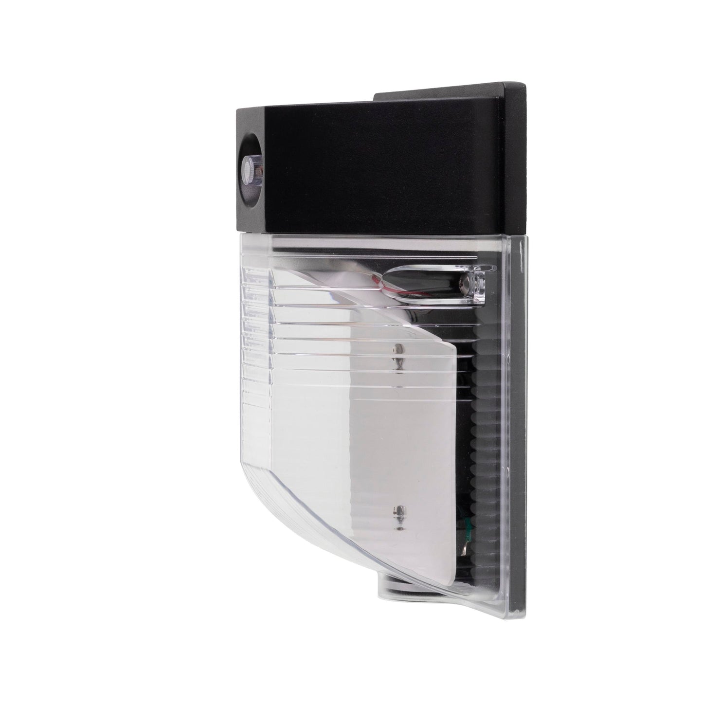 ASD Lighting LED Security Wallpack Power Adjustable 13/18/26W 120-277V CCT Selectable 3000/4000/5000K with Photocell and Battery back-up 4W, Clear Lens Black ETL