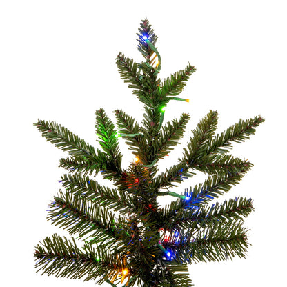 Vickerman 10' x 59" Natural Slim Fraser Fir Artificial Christmas Tree 3mm LED Color Changing Lights