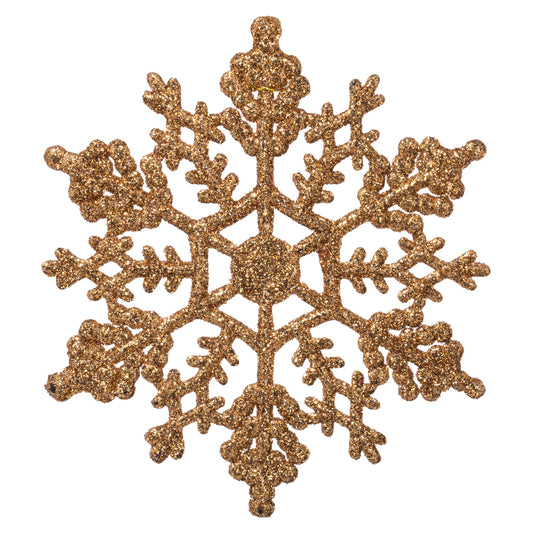 Vickerman 4" Rose Gold Glitter Snowflake Christmas Ornament 24 per Box