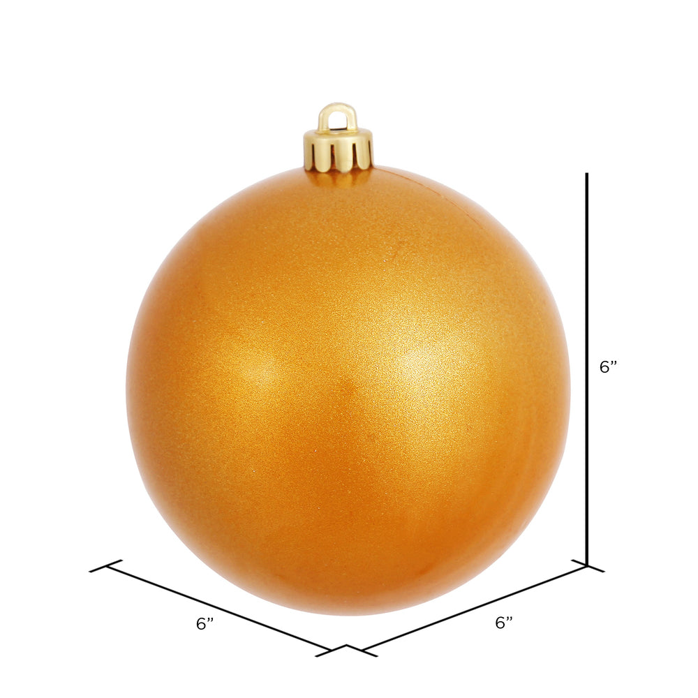 Vickerman 6" Antique Gold Candy Ball Ornament 4 per Bag