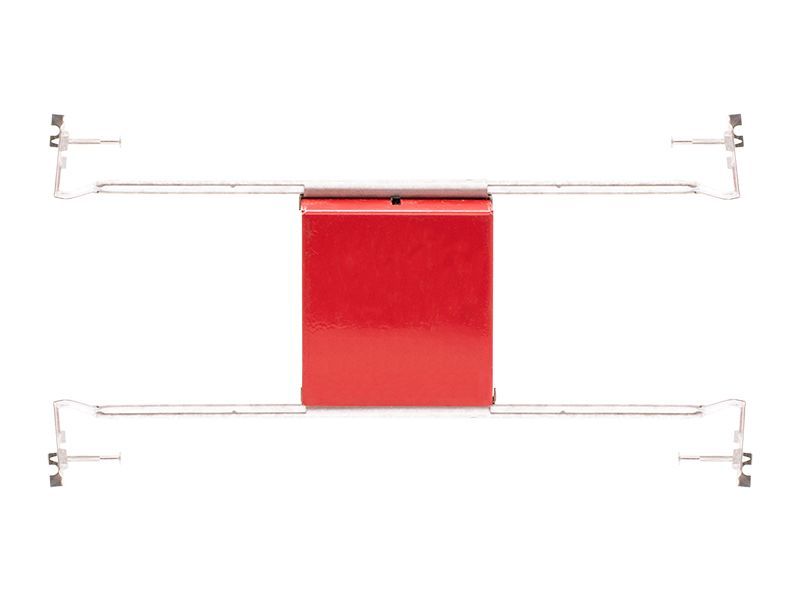 Westgate 4" Sq Ic Airtight Fire-Rated Red Junction Box, 2-3/8In Deep, With Hanger Bars, Ul263 And Ul514A Standards, Residential Lighting, Red Finish