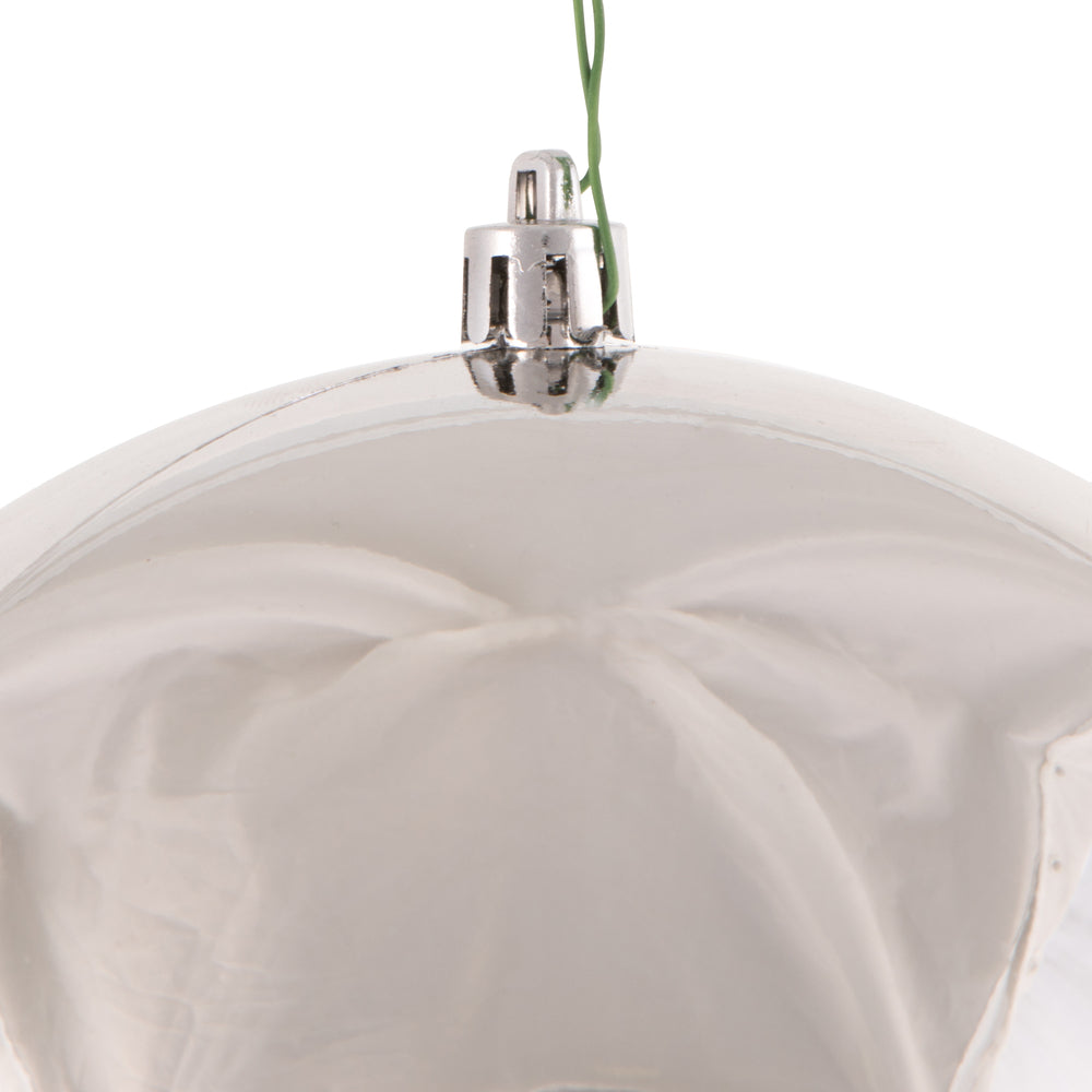 Vickerman 6" Silver Shiny Ball Ornament 4 per Bag