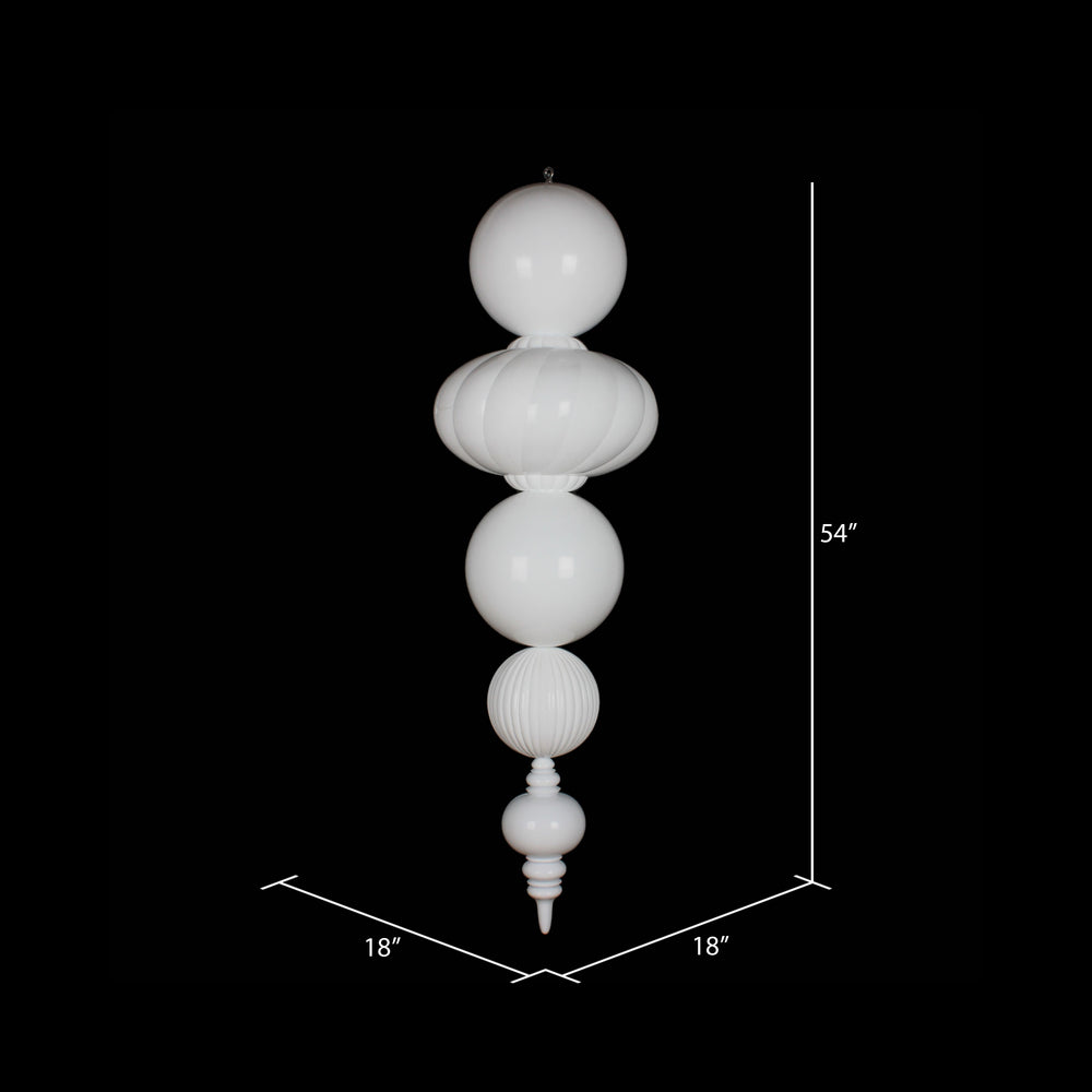 Vickerman 54" White Shiny and Matte Finial Ornament