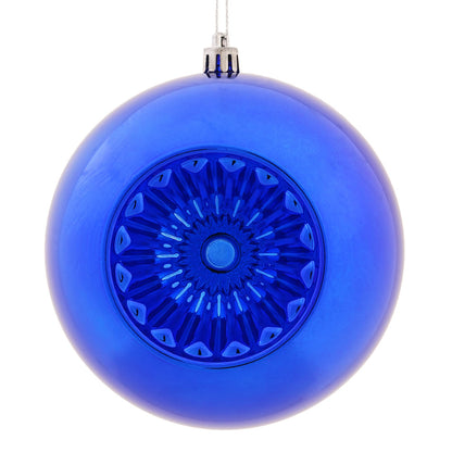 Vickerman 4.75" Cobalt Blue Shiny Star Brite Ball Ornament 4 per Bag