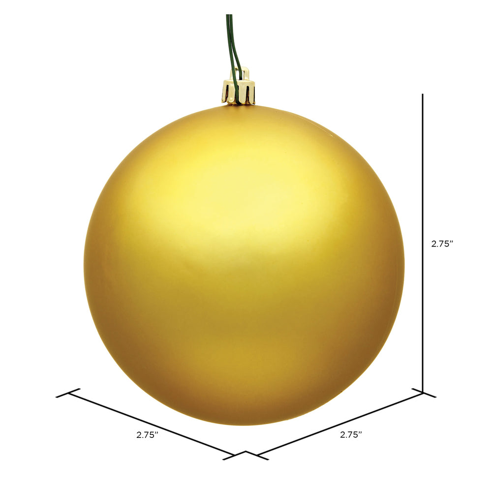 Vickerman 2.75" Honey Gold Matte Ball Ornament 12 per Bag