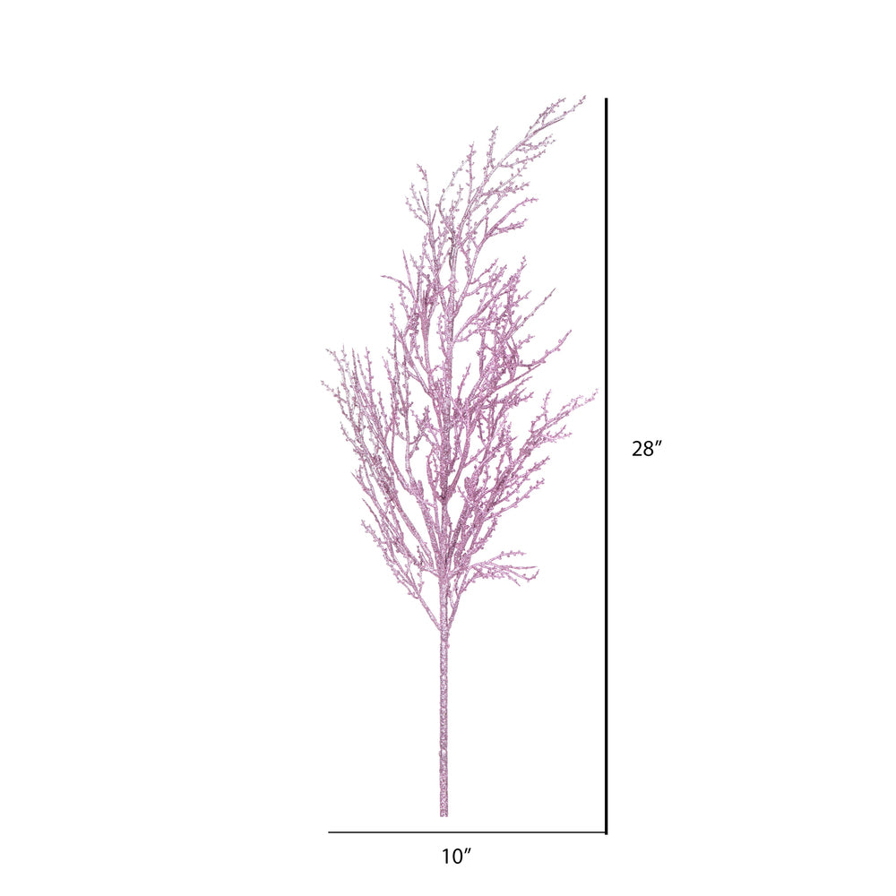Vickerman 28" Mauve Onoclea Glitter Wild Huck Artificial Christmas Spray. Includes 6 sprays per pack.