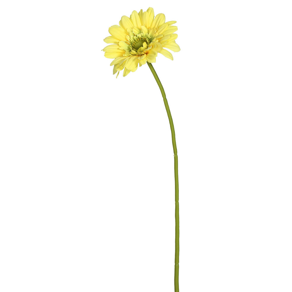 Vickerman 21" Artificial Yellow Gerbera Daisy Stem 6 per Bag