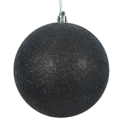 Vickerman 8" Black Glitter Ball Ornament