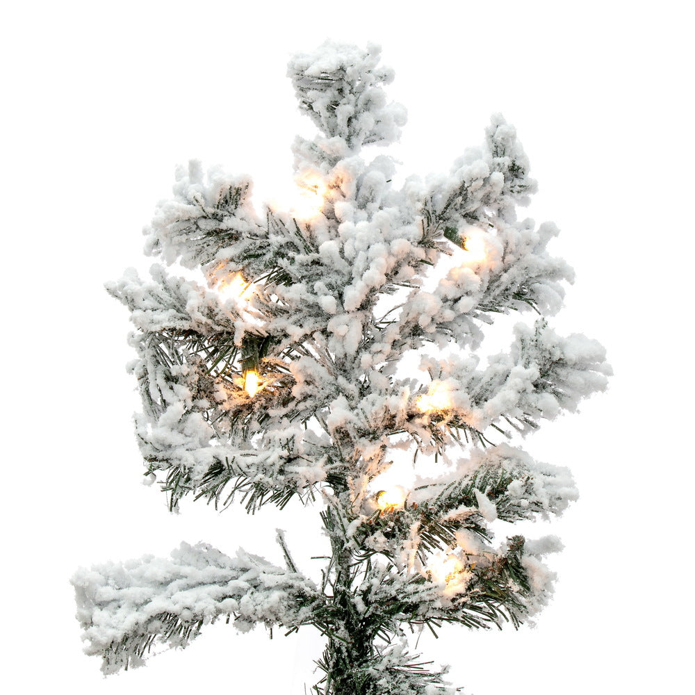 Vickerman 5.5' Flocked Alaskan Pine Artificial Christmas Tree Clear Dura-Lit lights