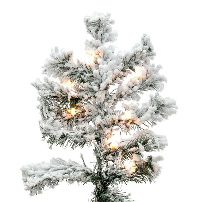 Vickerman 5.5' Flocked Alaskan Pine Artificial Christmas Tree Clear Dura-Lit lights