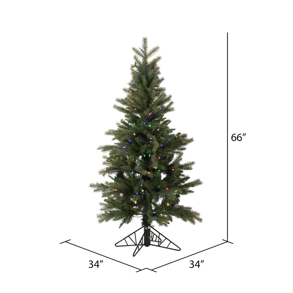 Vickerman 5.5' x 36" Balsam Spruce Slim Artificial Christmas Tree Multi-colored Dura-Lit LED lights