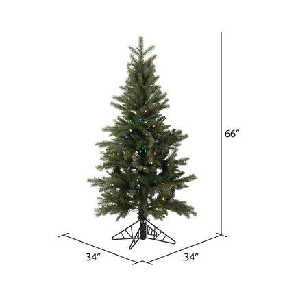 Vickerman 5.5' x 36" Balsam Spruce Slim Artificial Christmas Tree Multi-colored Dura-Lit LED lights