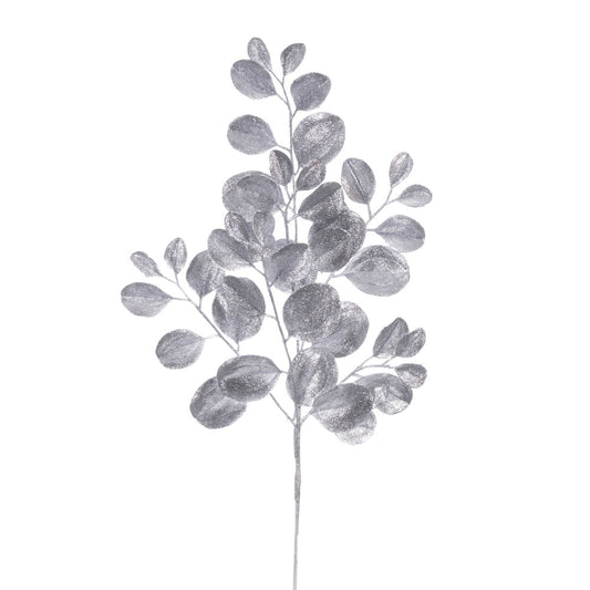 Vickerman 25" Silver Artificial Dogwood Glitter Spray 3 per bag.